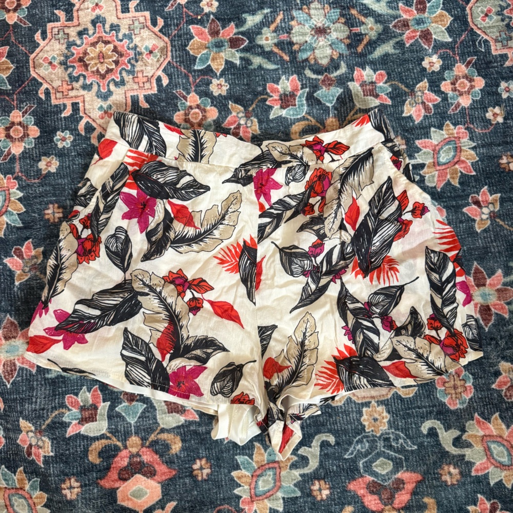 Xhilaration Floral Skirt with Red and Black Accents Small